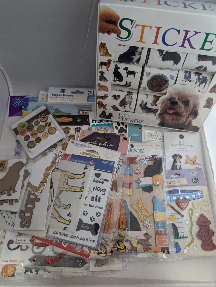 HUGE LOT OF Dog & Puppy Scrap Book Stickers - Karen Foster, Jolee's, Sandylion - Image 1 of 4