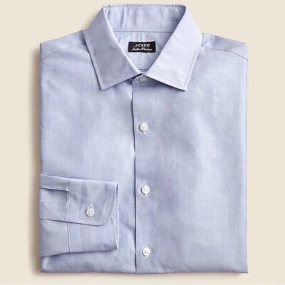 Camisa de vestir J Crew Ludlow Premium algodón fino para hombre talla 15 34 azul Foto 1 de 4