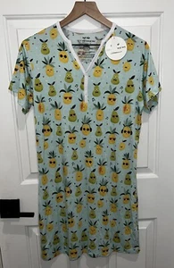 NWT Little Sleepies Pineapples Bamboo Pajama Sleep Shirt Women’s Size Small S - Picture 1 of 8