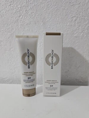 Brush On Block Sheer Genius минеральный солнцезащитный крем универсальный оттенок SPF 50 1,7 унц  - Изображение 1 из 4