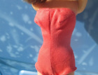 Vintage Barbie Doll Pak Coral Swimsuit VHTF #923 1961 Nice Coloring