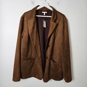 Maurices Gr. XXL braun Wildlederimitat offene Knopfleiste Blazer Fronttaschen NEU - Bild 1 von 11