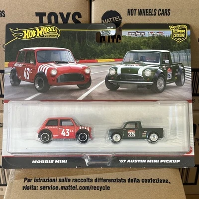 HOT WHEELS Morris Mini & '67 Austin Mini Pickup - 2 Pack - PREMIUM - Immagine 1 di 4