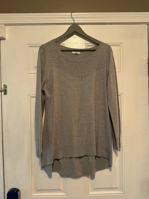 Suéter para mujer New York & Company XL gris manga larga tejido ligero Foto 1 de 4