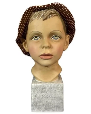 FIGURA BUSTO NIÑO VINTAGE FIRMADA POR LE BERTETTI CERÁMICA ITALIA TORINO #92 MICHELINO Foto 1 de 4