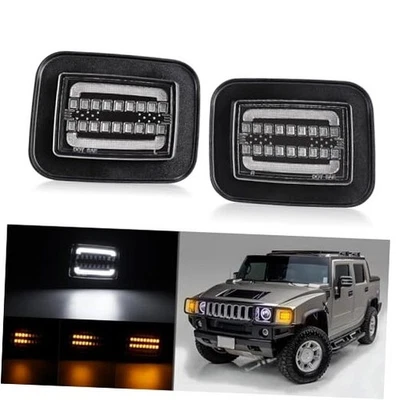 Светодиодные передние поворотники угловые габаритные огни совместимы с H2 2003 прозрачная линза - Изображение 1 из 4