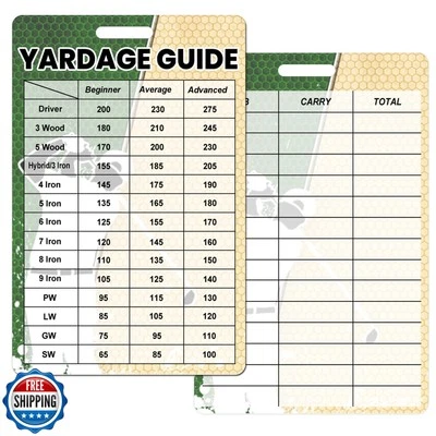 Tarjeta de distancia de referencia rápida para golfistas 2 piezas Club de golf Estimación de rango Truco S Foto 1 de 4