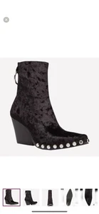 Jeffrey Campbell Walston Vegan Studded Booties Velvet FIRM ON PRICE 🖤 - Picture 1 of 4