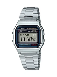 CASIO A158WA-1JH Classic Digital Watch Stainless Steel Band LED Alarm JDM NEW - Picture 1 of 5