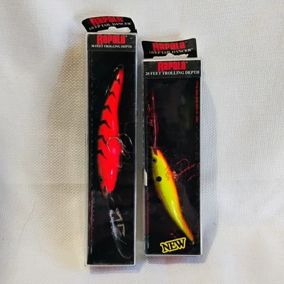 Vintage Rapala Deep Tail Dancer Fishing Lures | Lot of 2- TDD-9 & TDD-11 NEW - Image 1 of 4