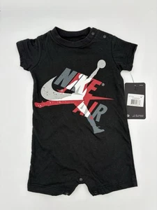 Nike Air Jordan Infant Romper One Piece Shorts Outfit 6M Black/Red/White/Grey - Picture 1 of 1