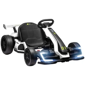 Elektrisches Ride On Drift Go Kart Kinderauto 24V verstellbarer Sitz 6-12 Jahre weiß - Bild 1 von 12