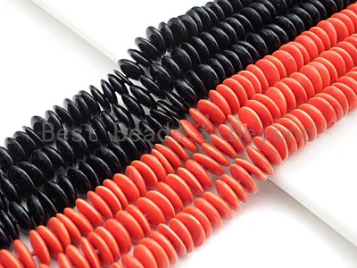 Mother of Pearl Saucer 形状珠子,橙色珍珠母,黑色 Mother of — 第 1/4 张图片