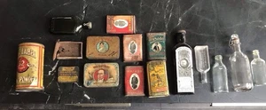 Antike/Vintage Tabakdosen, Medizin & Schnapsflaschen Konvolut - Bild 1 von 10