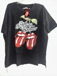 Rolling Stones Official Women’s Weathered Look Black Tee T-shirt Size XL NWT - Picture 1 of 3