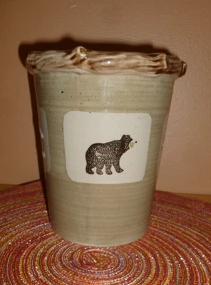 Soporte para utensilios de cocina Sonoma Lodge cabaña de troncos alce pinos oso rústico Foto 1 de 4