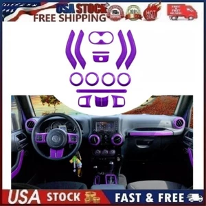 15PCS Full Set Interior Trim Kit For Jeep Wrangler JK JKU 2011-2018 (Purple) - Picture 1 of 15