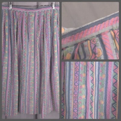 Falda De Colección Para Mujer Grande XL Franela Geo Estampado Suave Midi Maximalista Modesta Foto 1 de 4