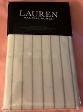Ralph Lauren Spencer Stripe Sateen 2 King Pillowcases White/Sage 100% Cotton