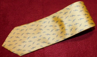 ALYNN ШЕИ ЖЕЛТЫЙ/СИНИЙ МУЗЫКАЛЬНЫЕ НОТЫ МОТИВ ГАЛСТУК - ГАЛСТУКИ - ДИЗАЙНЕРСКИЕ ГАЛСТУКИ. - Изображение 1 из 3