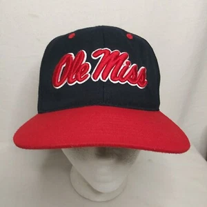 Ole Miss Rebels Script Snapback Hat Zephyr Blue Red Bill NCAA - Picture 1 of 14