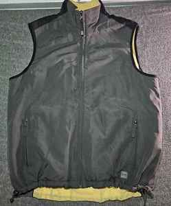 IZOD PerformX Mens Full Zip Reversible Fleece/soft Shell Vest Yellow/Black M - Picture 1 of 11