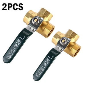 Ball Valve 1/4'' G Female 3 Way (L-Port) Valve Anti-Rust Ball valve Fitting 2PC* - Picture 1 of 8