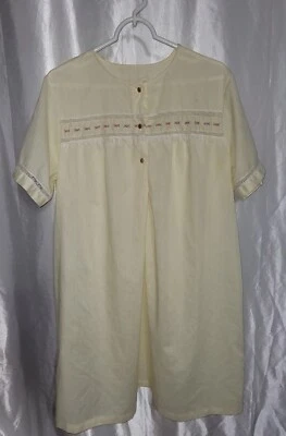 Gilead Nightgown Size XL Yellow Polyester Cotton Blend Flowers Lace - Image 1 of 4