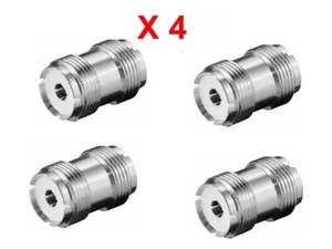 S0239 PL259 Rückseite/Rückseite Buchse Konverter Zylinder Adapter 4er-Pack - Bild 1 von 3