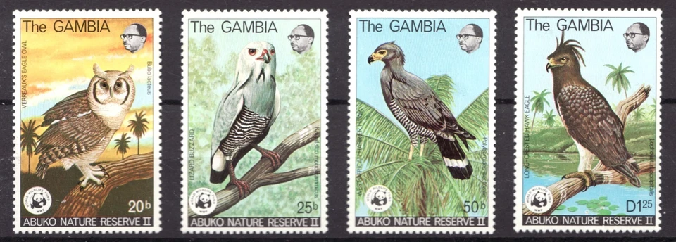 Gambia Sc# 381-84 Birds of Abuko Nature Reserve II 1978 - Promoción WWF - MH Cv$75 Foto 1 de 1
