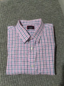 Untuckit XL Dolcetto WF Pink Blue Check LS Cotton Slim Shirt Style 01065 - Picture 1 of 5