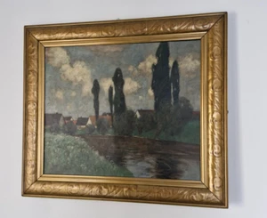 CARL KÜSTNER KARL KÜSTNER (1861-1934)-FLUSSLANDSCHAFT mit Bäumen ,Leinwand - Bild 1 von 9