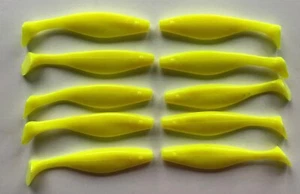 5” Sassy Shad Swimbait Paddle Tail Soft Plastic Lure 10 Silk Chartreuse  - Picture 1 of 2