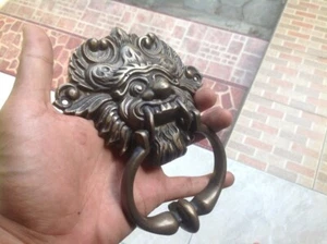 Ancient VINTAGE Balinese BARONG Creature ANTIQUE Solid Brass Door Knocker 007 - Picture 1 of 4