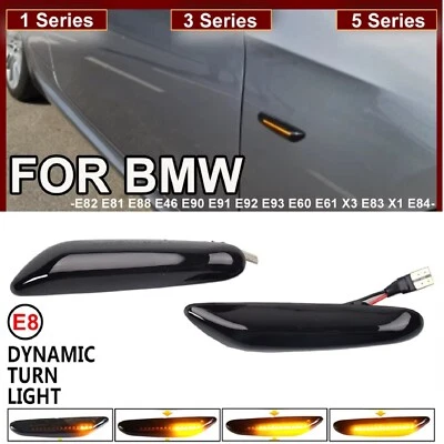 FRECCE LATERALI LED dinamiche PROGRESSIVE BMW SERIE 3 E90 E91 E92 E93 NERO FUME' - Immagine 1 di 4