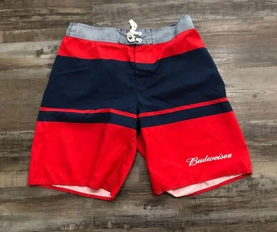 Pantalones cortos de natación Budweiser para hombre talla 2XL rojo blanco azul Foto 1 de 4