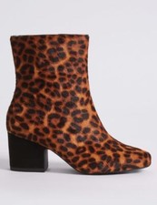 m and s leopard print boots