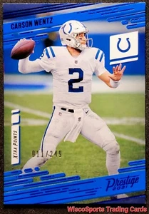 2021 Carson Wentz Panini Prestige Xtra Points 11/249 Premium Blue #84 Colts - Picture 1 of 6