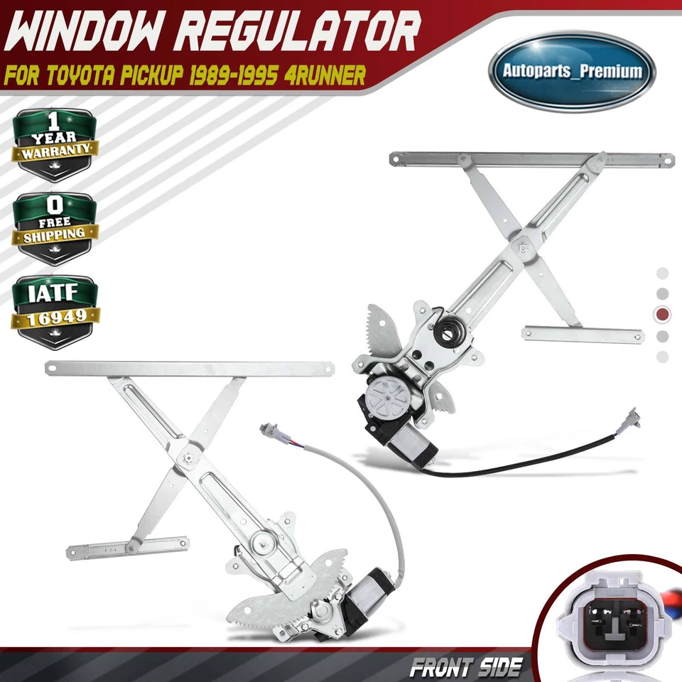 2x Regulador de Janela de Energia Frontal com Conjunto de Motor para Toyota Pickup 4Runner - Imagem 1 de 4