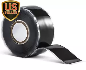 1Inx10' Black Self-Fusing Silicone, Hose Repair Tape, Heavy Duty and Leak Pro... - Picture 1 of 1