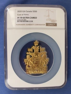2020 Canada Silver Proof $50 coin "The Coat of Arms" NGC Graded PF70 with COA - Picture 1 of 4