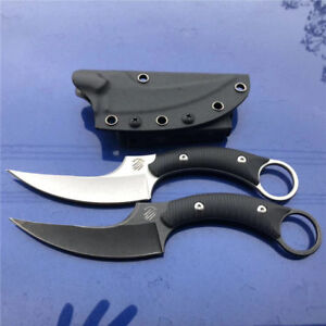8'' New CNC All Steel Handle 440C Blade Survival Hunting Karambit Claw Knife C39