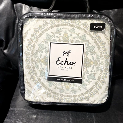 Mini juego de edredón reversible 100 % algodón gris marco ECHO NEW YORK 2 piezas Foto 1 de 4