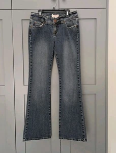 Vintage Z Cavaricci Jeans Womens Juniors 5 Blue Denim Bootcut Low Rise Y2K 90s - Picture 1 of 10