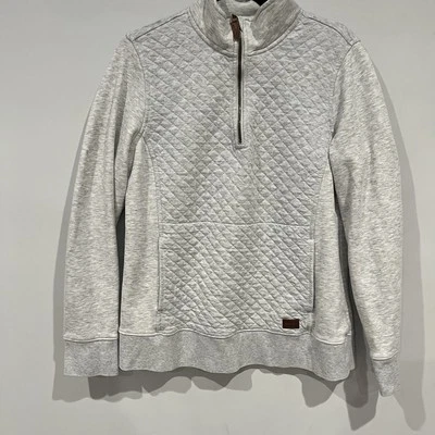 L.L. Sudadera para mujer Bean M acolchada con cremallera en cuarto gris con detalles de cuero Foto 1 de 4