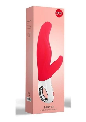Lady Bi Silicone Dual Action Rabbit Vibrator - India Red - Image 1 of 4