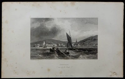 1844 - Vue du port de Honfleur - Gravure ancienne - Normandie - Photo 1/4