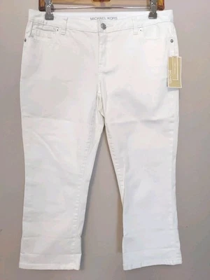 Pantalones al tobillo Michael Kors blancos ajustados elásticos talla 4 para mujer Foto 1 de 4