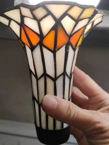  Antique TIFFANY Style ART GLASS LAMP SHADES Tulip Lilly STAINED SLAG LEADED - Picture 1 of 7