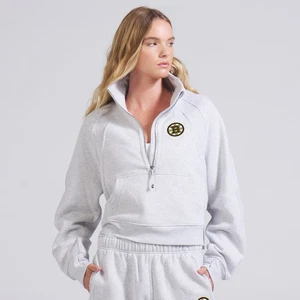 Sudadera con Capucha Lululemon Boston Bruins NHL Buceo Grande Media Cremallera Gris XL/2XL Para Mujer - Imagen 1 de 6